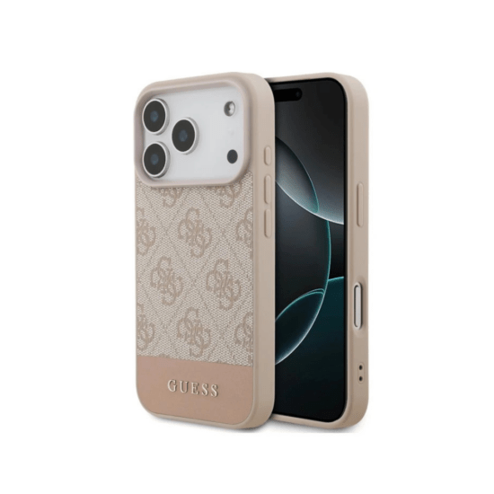 Guess iPhone 17 Pro - PU 4G Stripe Case - Pink