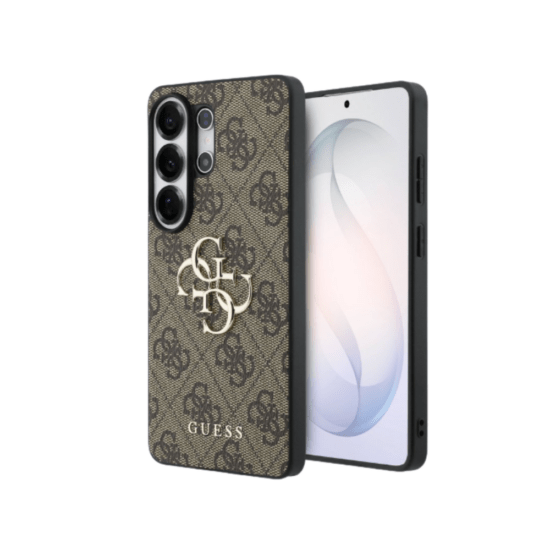 Guess S26 Ultra Case - PU Metal 4G Logo - Brown