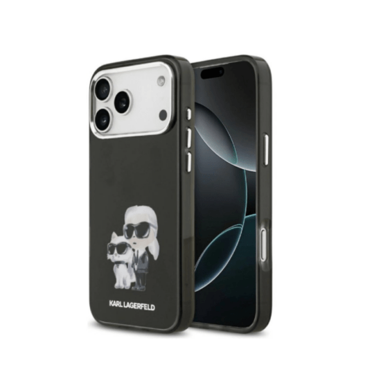 Karl Lagerfeld - iPhone 17 Pro Max - Aquarelle Karl & Choupette - Black