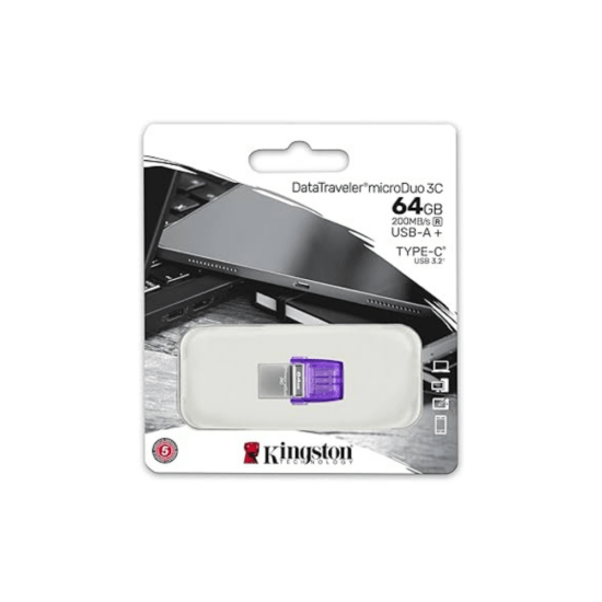 Kingston DTDUO3CG3/64GB - Data Traveler microDuo 3C -  200MB/s dual USB-A - USB-C