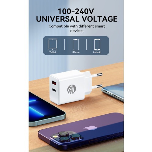 MG CDA161 - Adapter met kabel - 30W Adapter - 20W Kabel - USB-C - Super Fast Charging - Wit