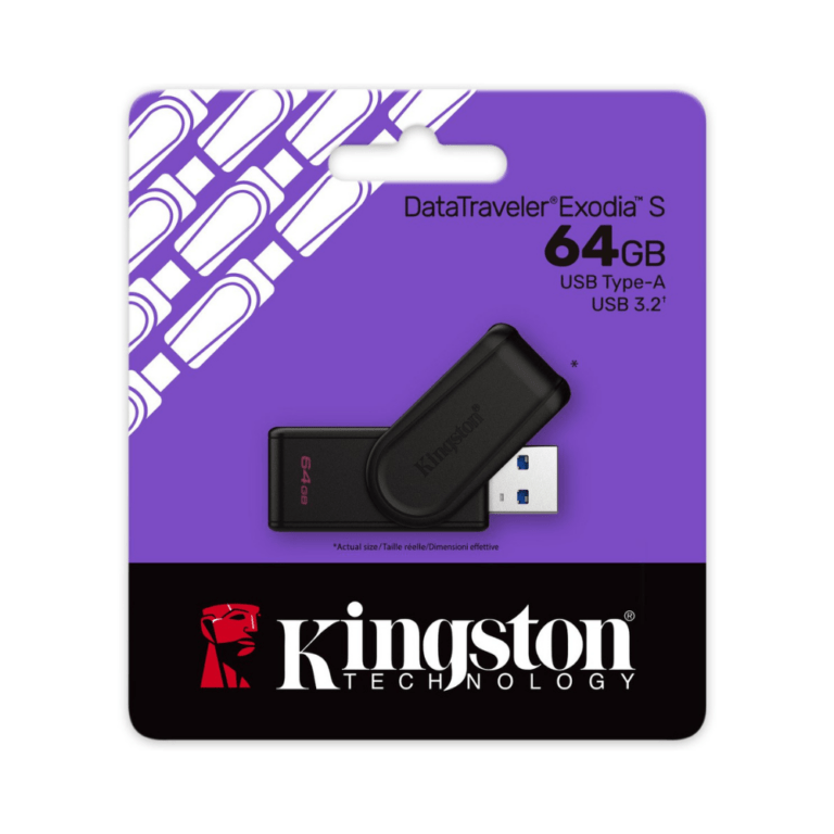 Kingston DTXS/64GB - DataTraveler Exodia S - Type-A - USB 3.2 - 64GB - Black/Black