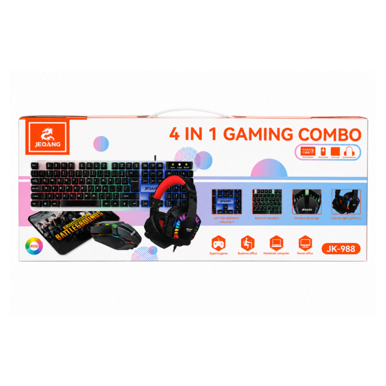 MG JK-988 4-in-1 Gaming Combo Set - RGB Toetsenbord + Muis - Headset + Mousepad - USB | PC & Laptop