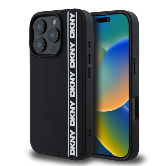 DKNY 3D Rubber Repeat Logo  - Case for iPhone 16 Pro Max - Black