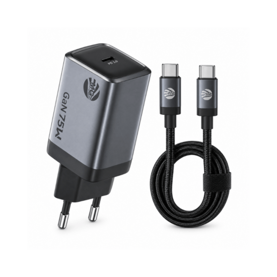 MG CDA242CC 65W Adapter Type C + Type C kabel - 1 M - Grijs