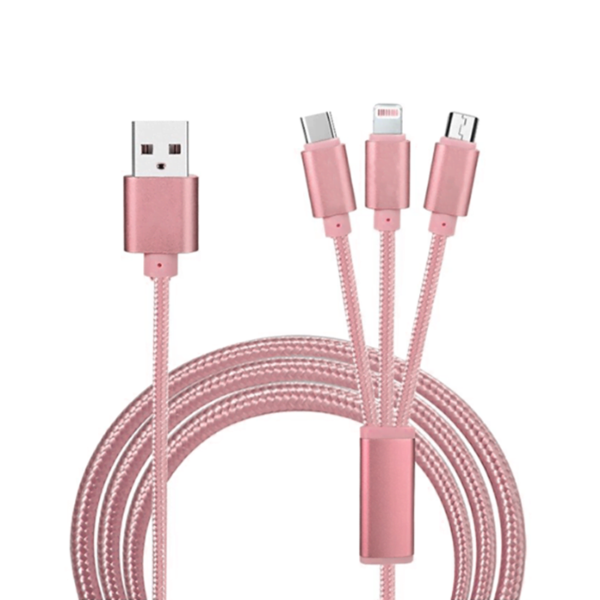 3 in 1 universal kabel roze