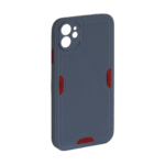 iPhone 11 - Siliconen Backcover met rode accenten – Licht blauw