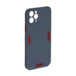 iPhone 11 Pro - Siliconen Backcover met rode accenten – Licht blauw