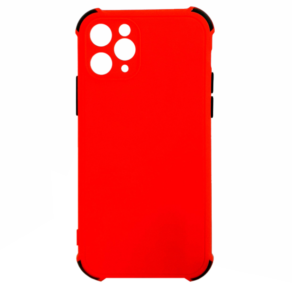 Apple iPhone 11 Pro - Siliconen Backcover met zwarte accenten – Rood